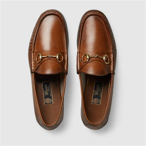 gucci 1953 horsebit leather loafer brown|gucci horsebit detailed leather loafers.